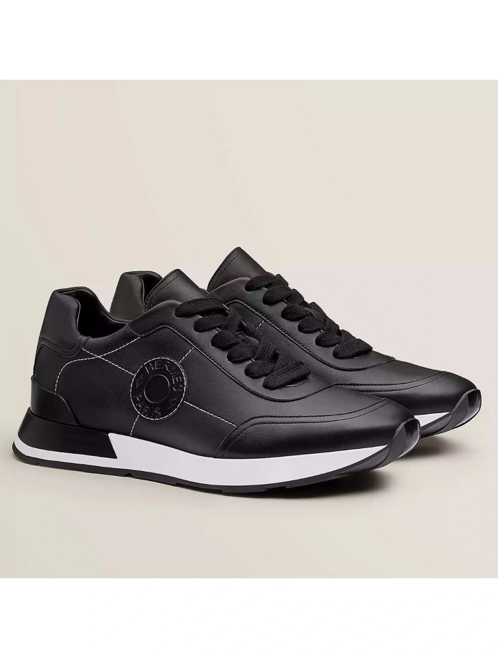 Hermes Men’s Drive Sneakers In Black Leather