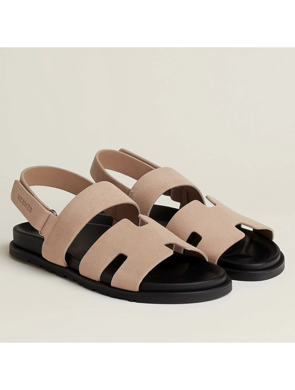 Hermes Men’s Genius Sandals In Beige Suede Calfskin