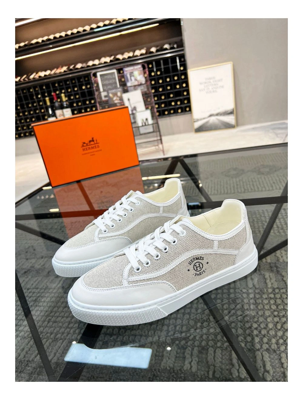 Hermes Men’s Get Sneakers in H Canvas