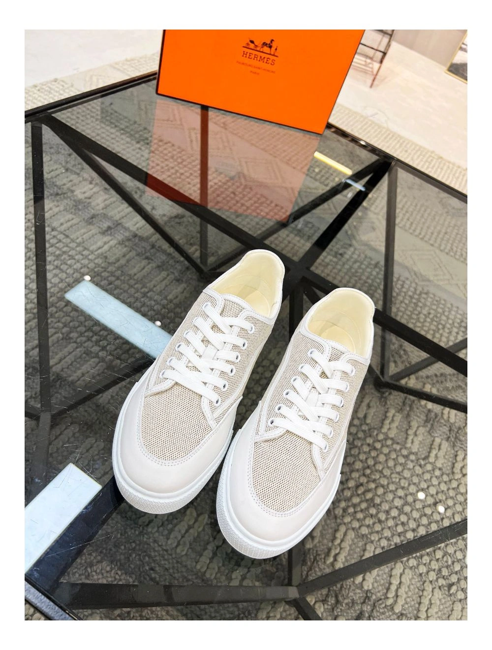 Hermes Men’s Get Sneakers in H Canvas