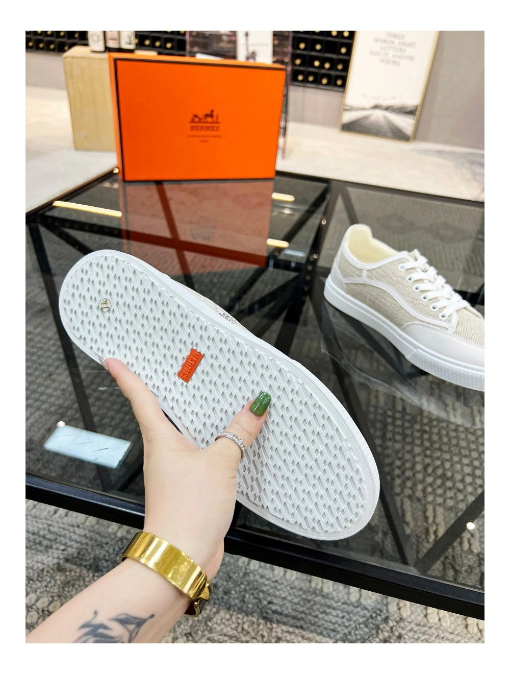 Hermes Men’s Get Sneakers in H Canvas