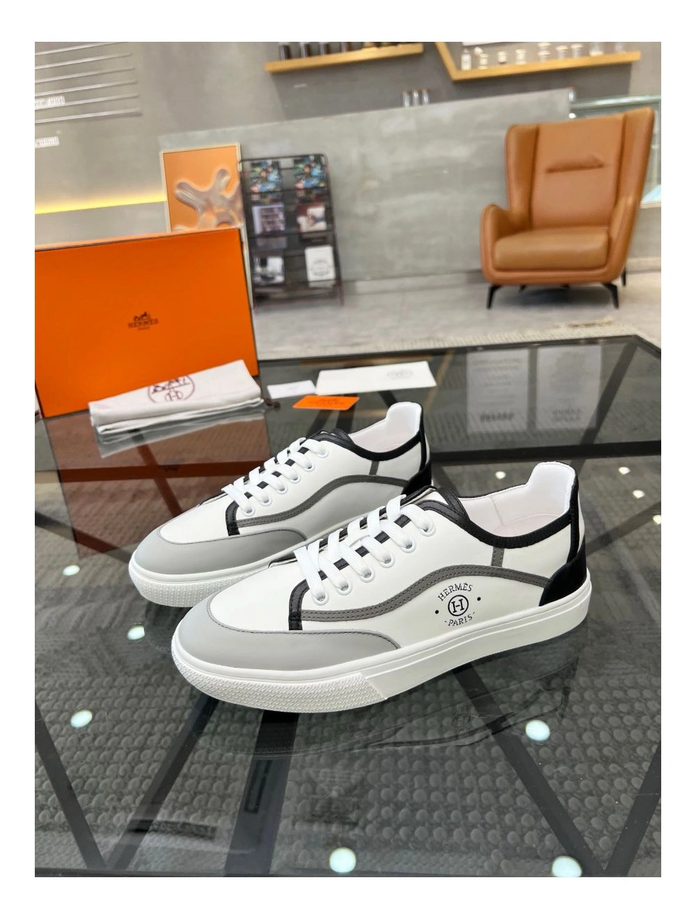 Hermes Men’s Get Sneakers in Multicolour Calfskin