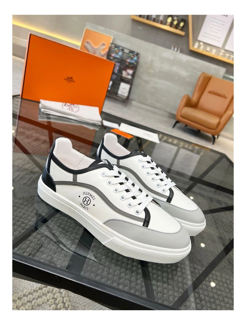 Hermes Men’s Get Sneakers in Multicolour Calfskin