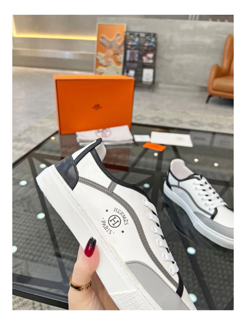 Hermes Men’s Get Sneakers in Multicolour Calfskin