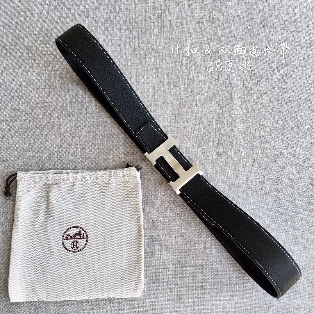 Hermes Mens Leather Belts Width 3.8cm 105