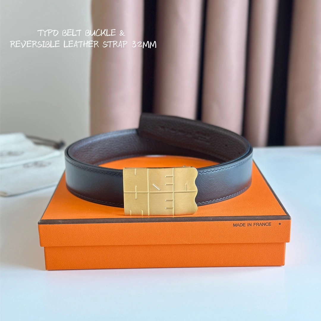Hermes Mens Leather Belts Width 32mm 186