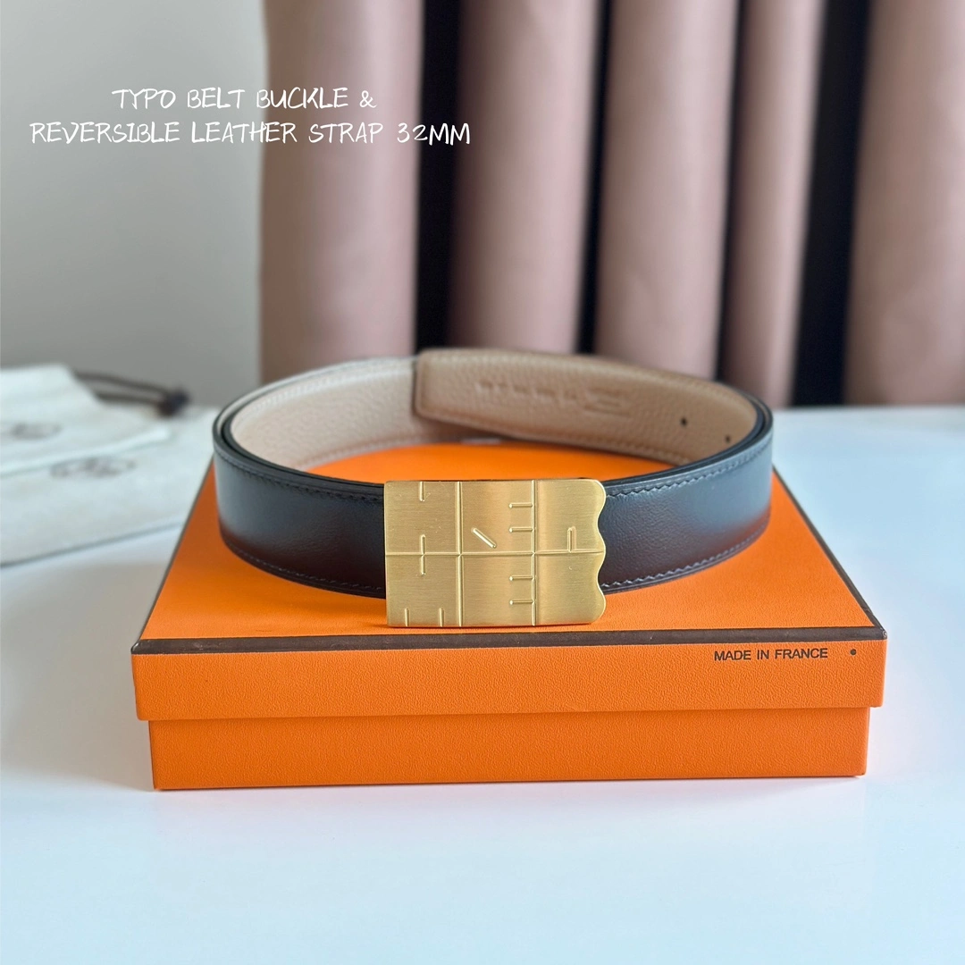 Hermes Mens Leather Belts Width 32mm 188