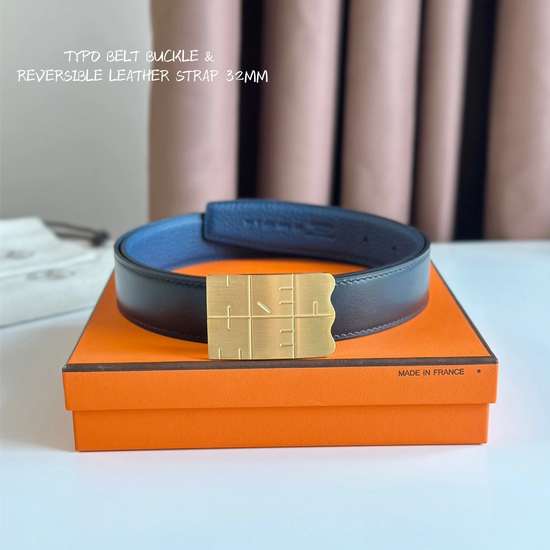 Hermes Mens Leather Belts Width 32mm 189