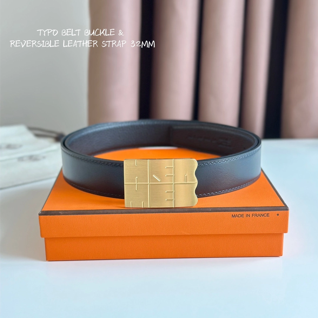 Hermes Mens Leather Belts Width 32mm 190