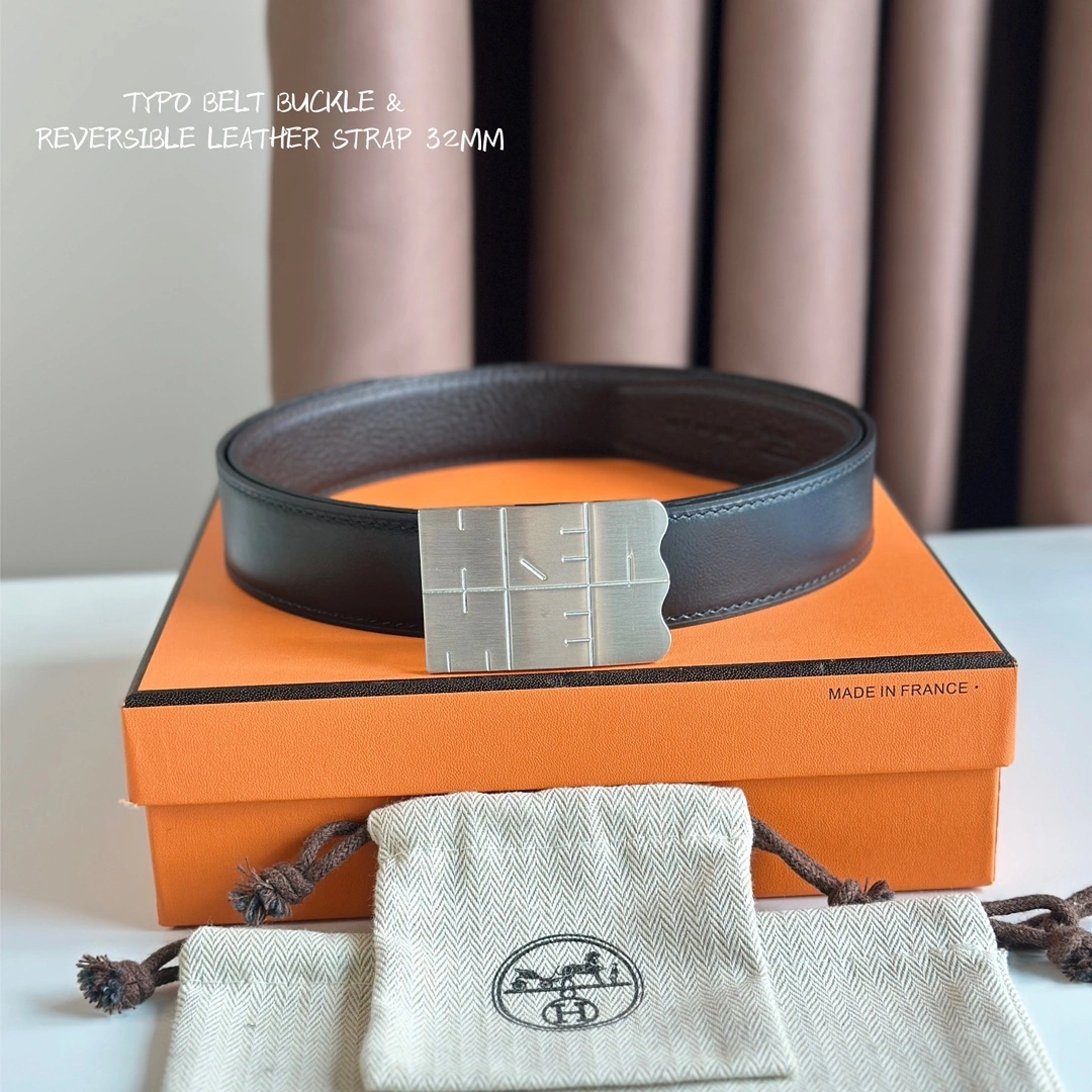 Hermes Mens Leather Belts Width 32mm 192