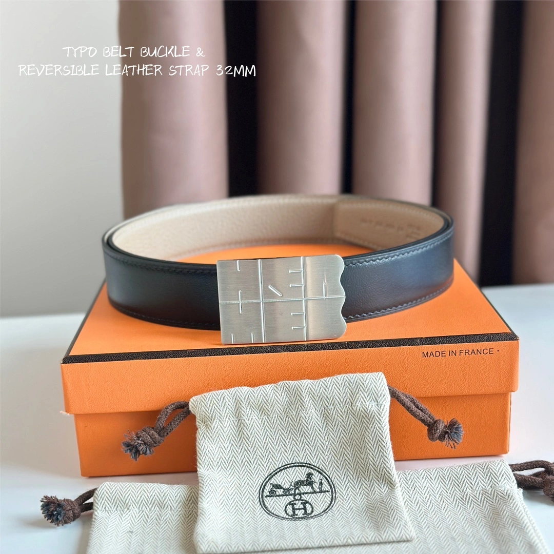 Hermes Mens Leather Belts Width 32mm 195