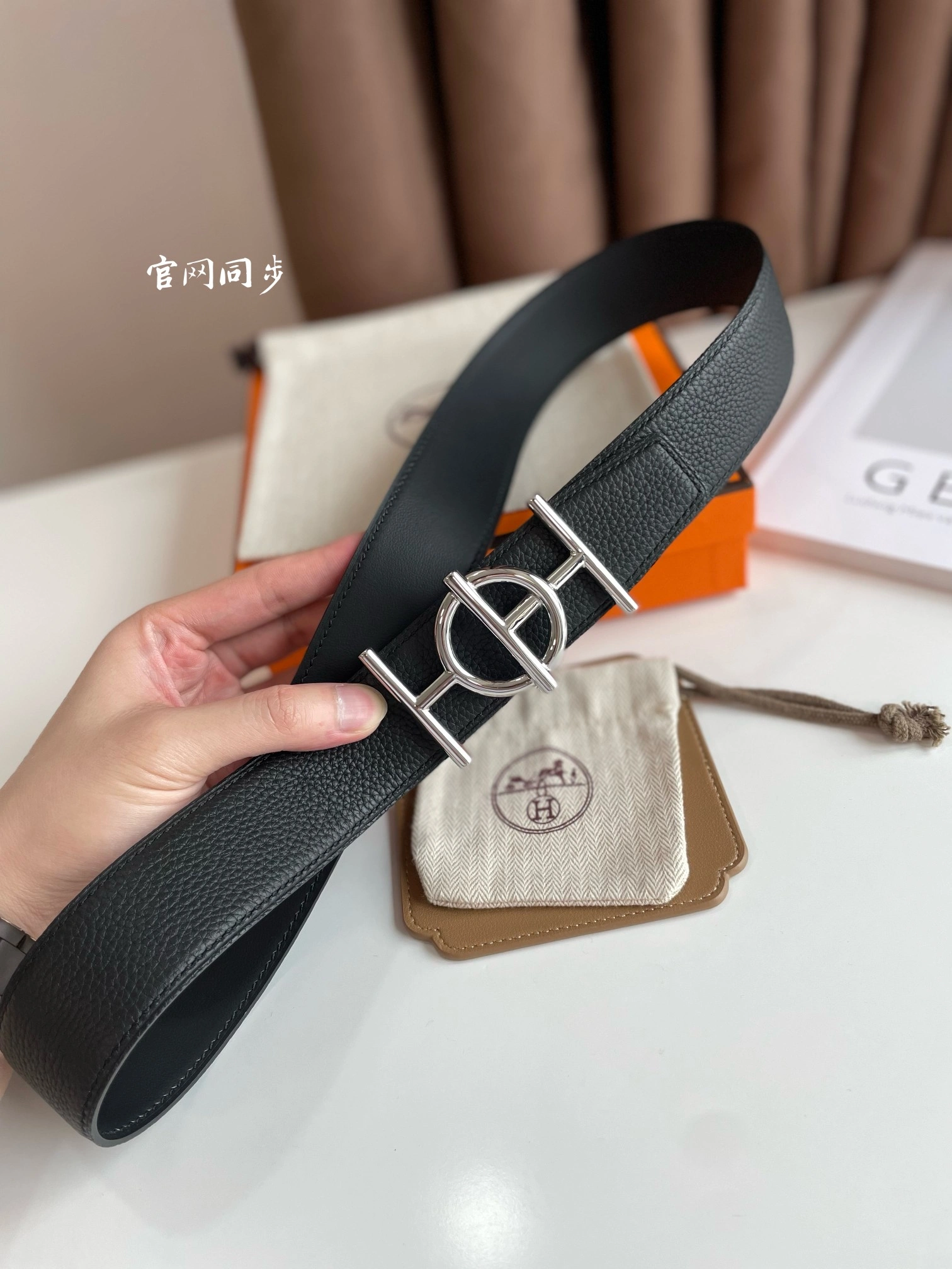 Hermes Mens Leather Belts Width 38mm 113