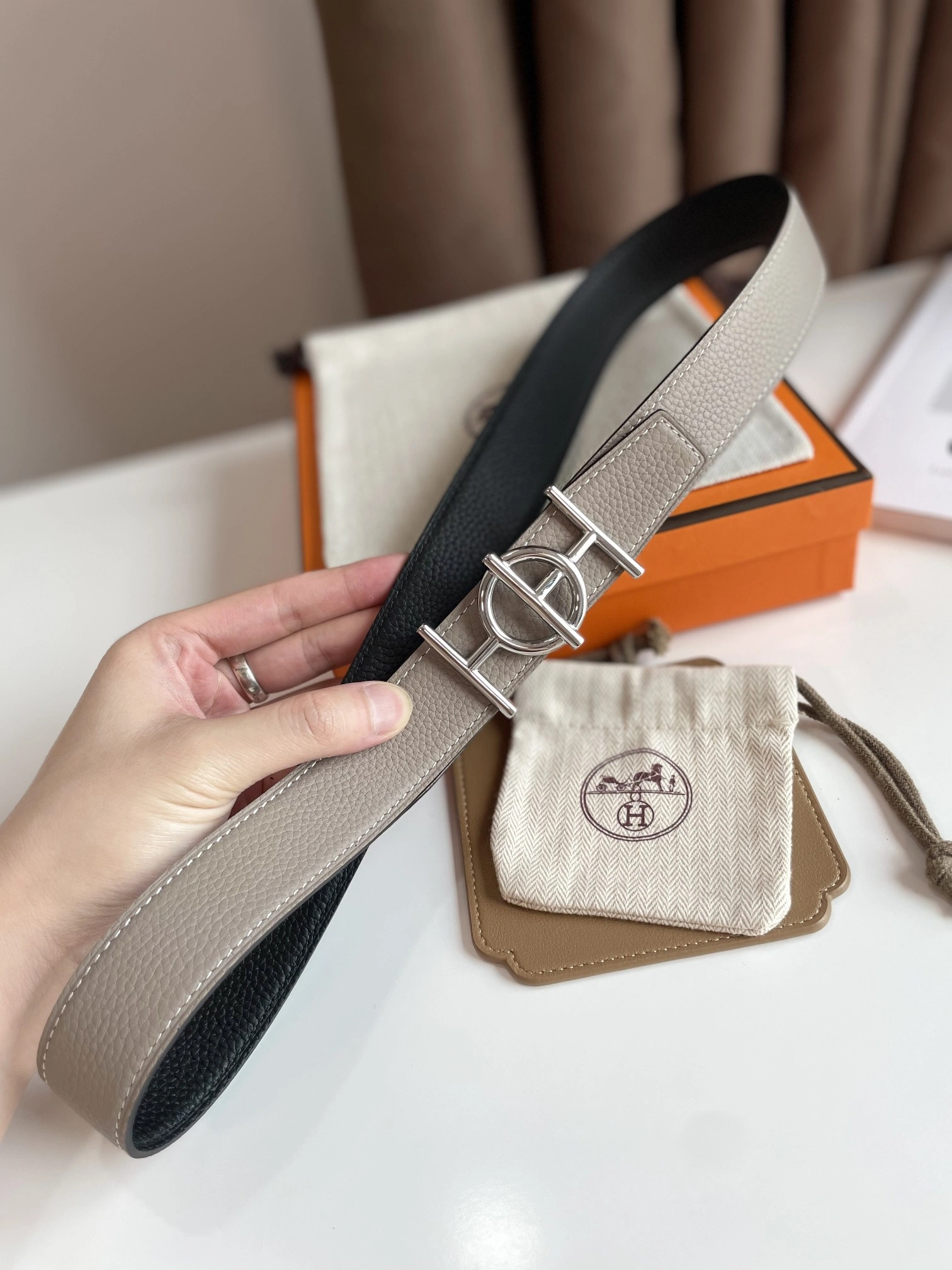 Hermes Mens Leather Belts Width 38mm 120