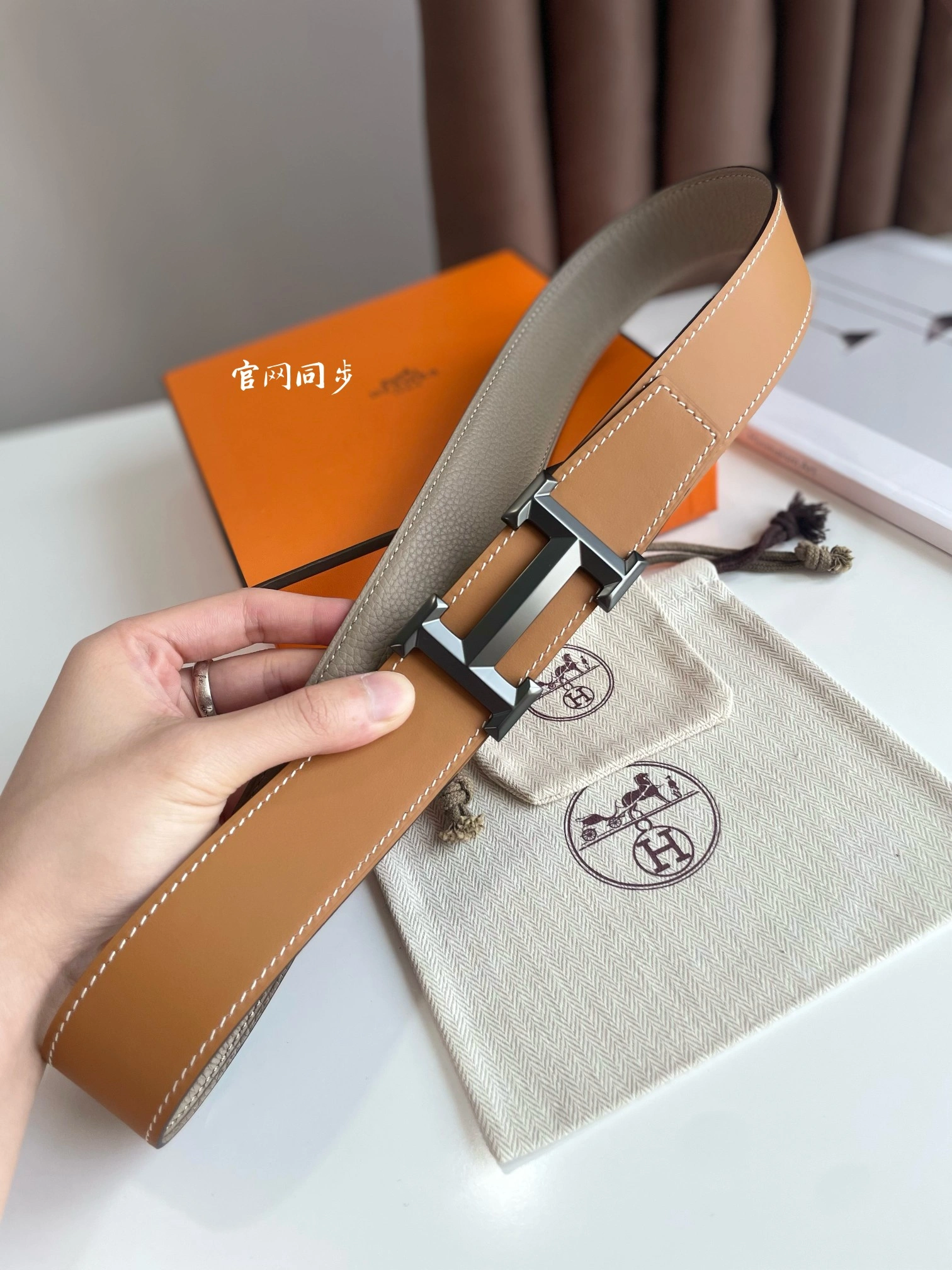 Hermes Mens Leather Belts Width 38mm 121