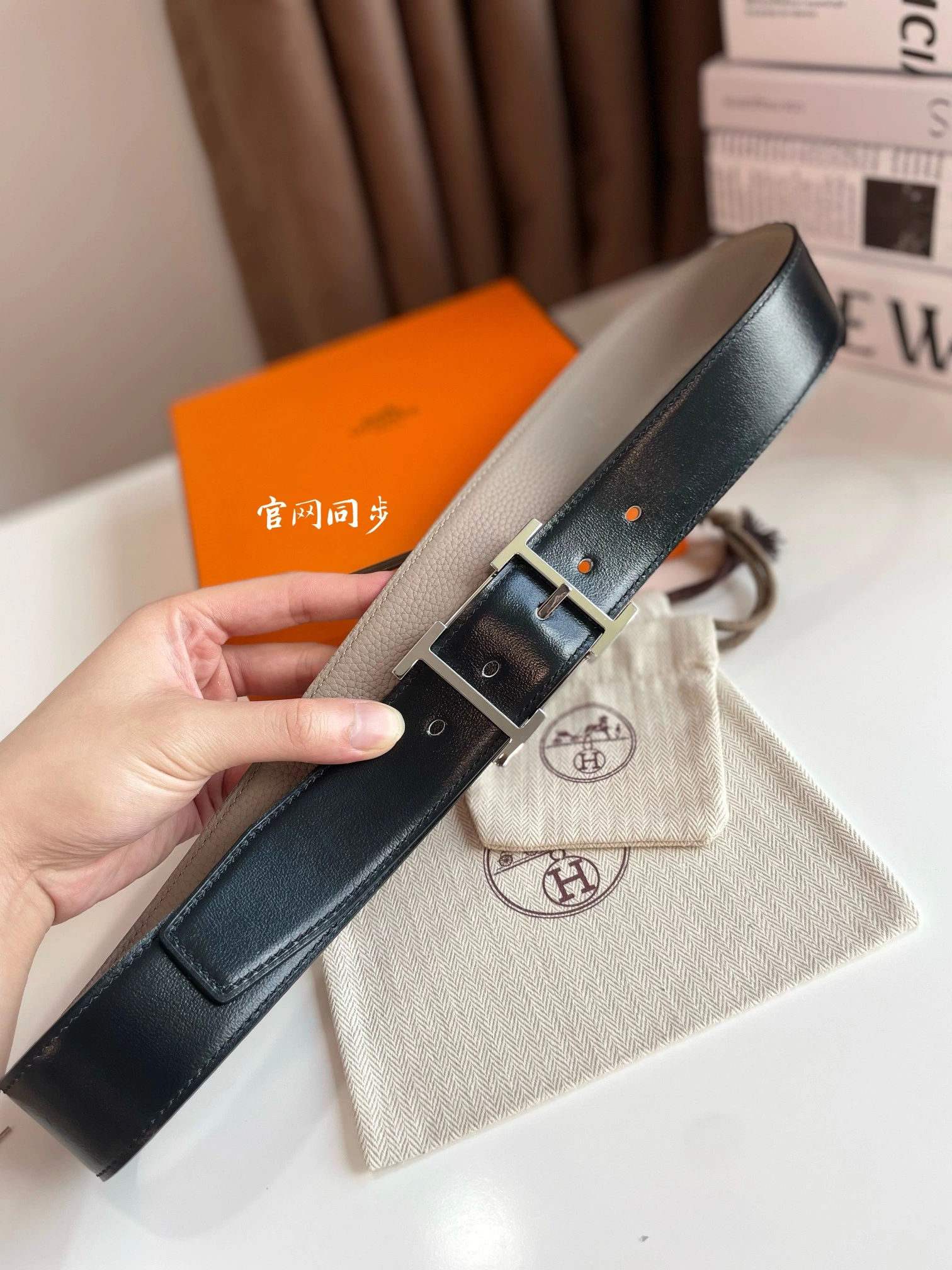 Hermes Mens Leather Belts Width 38mm 129