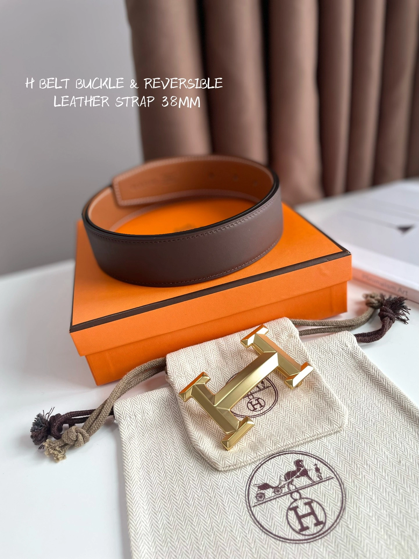 Hermes Mens Leather Belts Width 38mm 142