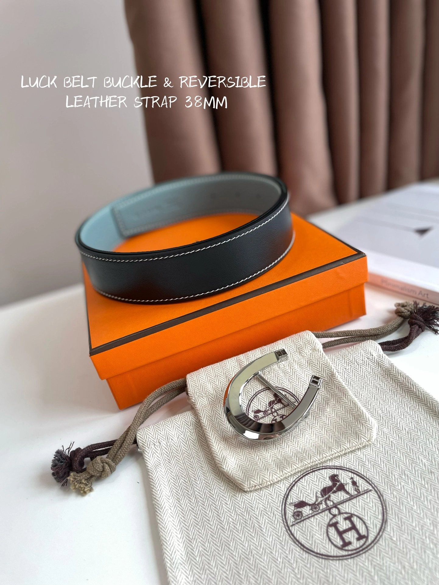 Hermes Mens Leather Belts Width 38mm 147