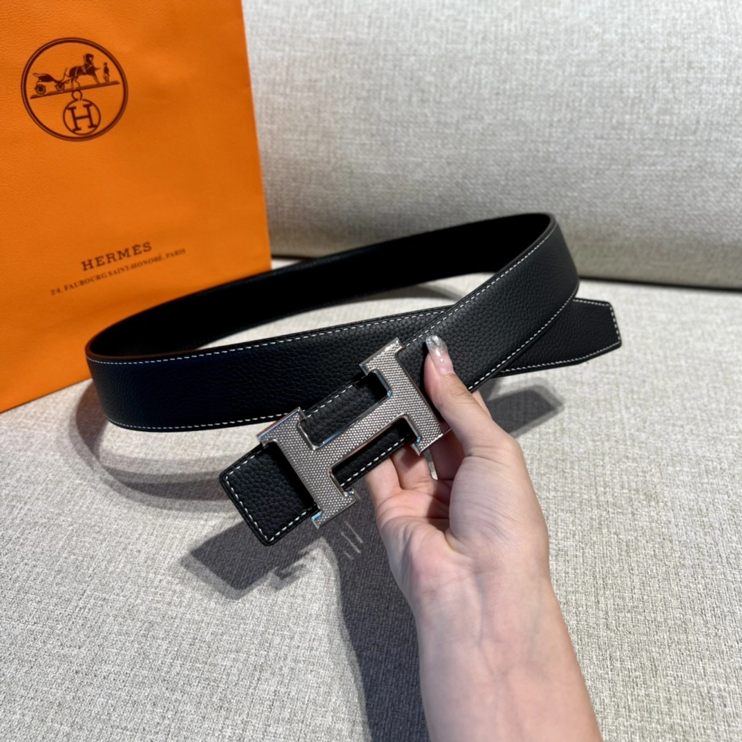 Hermes Mens Leather Belts Width 38mm 161