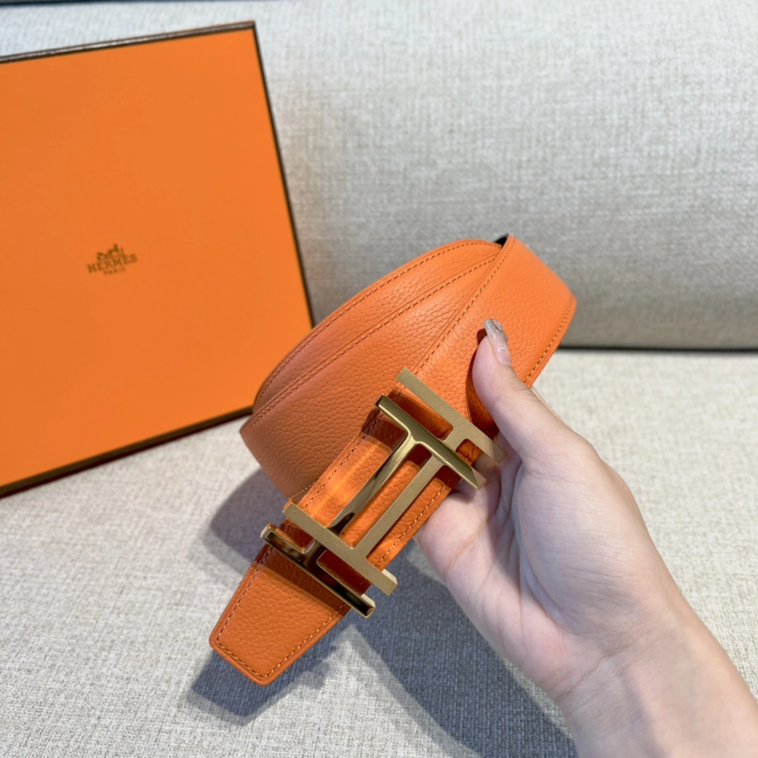 Hermes Mens Leather Belts Width 38mm 162