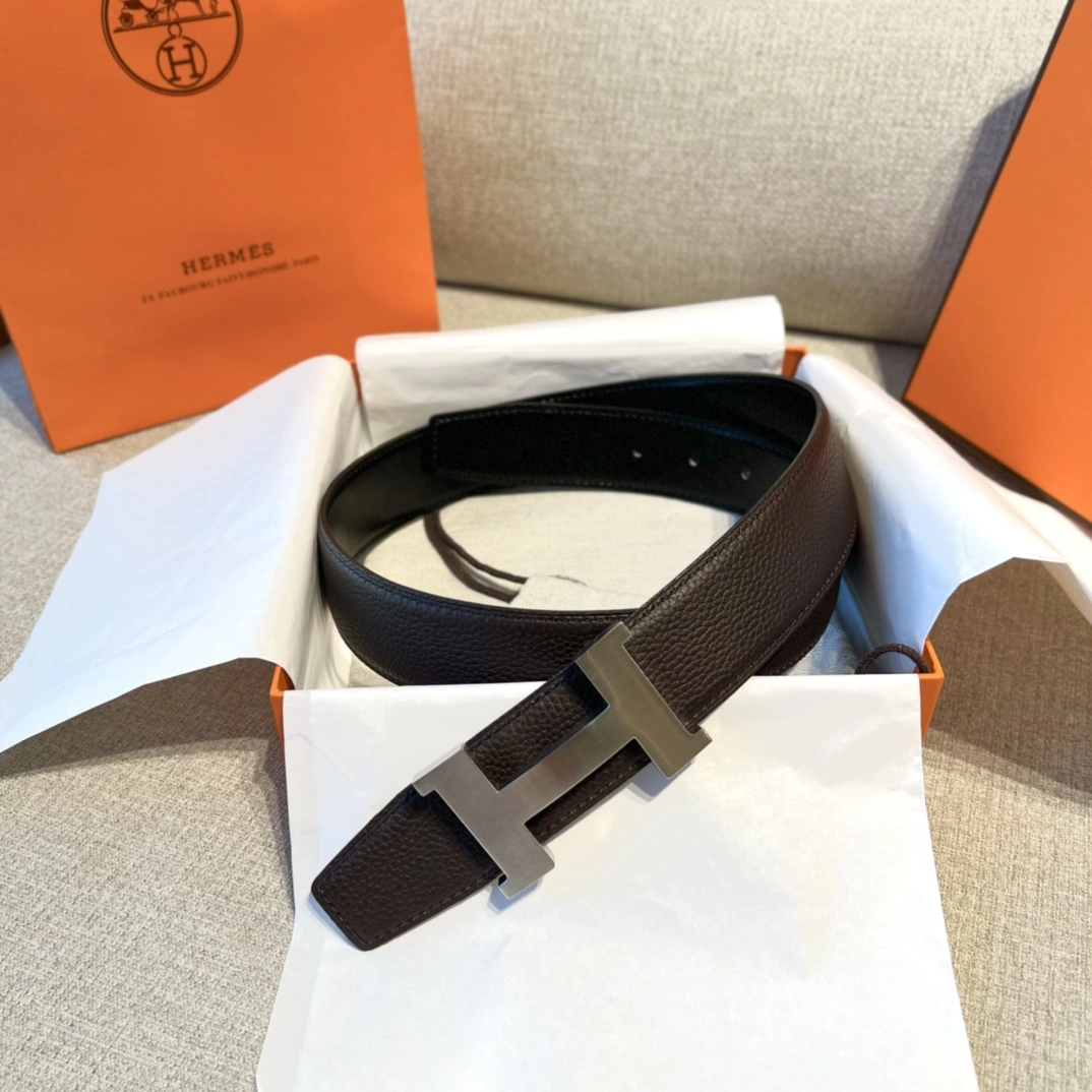 Hermes Mens Leather Belts Width 38mm 166