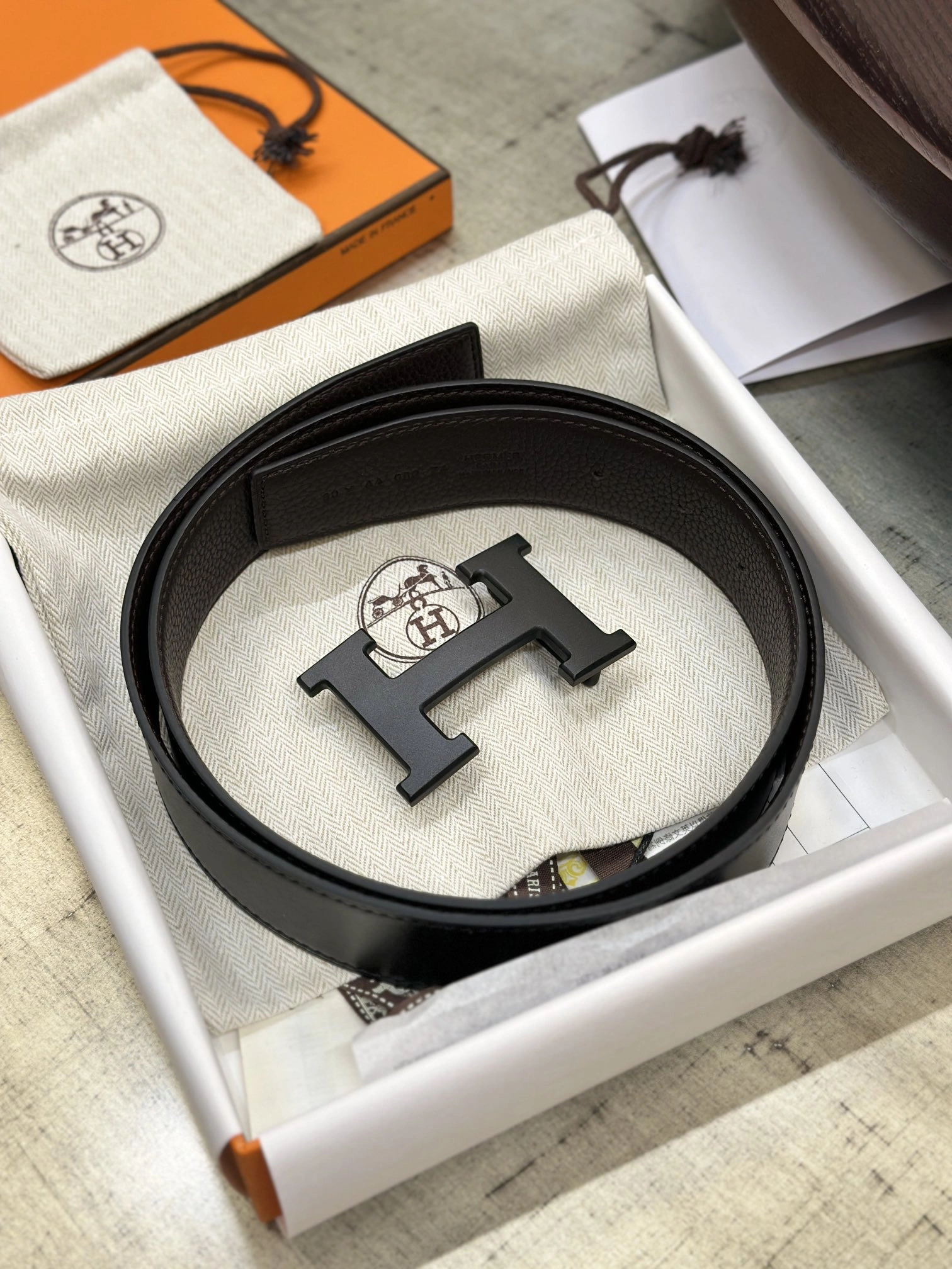 Hermes Mens Leather Belts Width 38mm 196