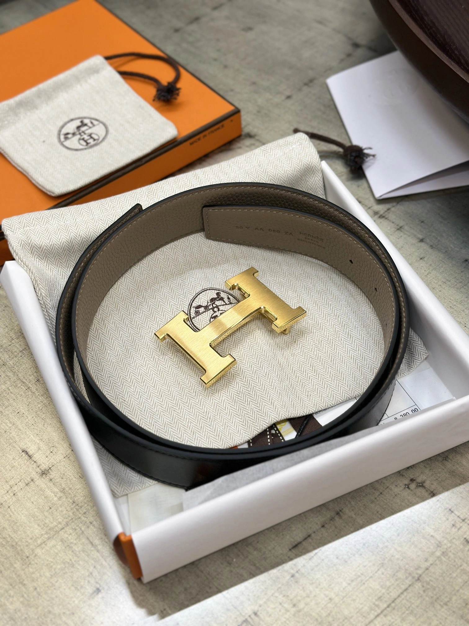 Hermes Mens Leather Belts Width 38mm 197