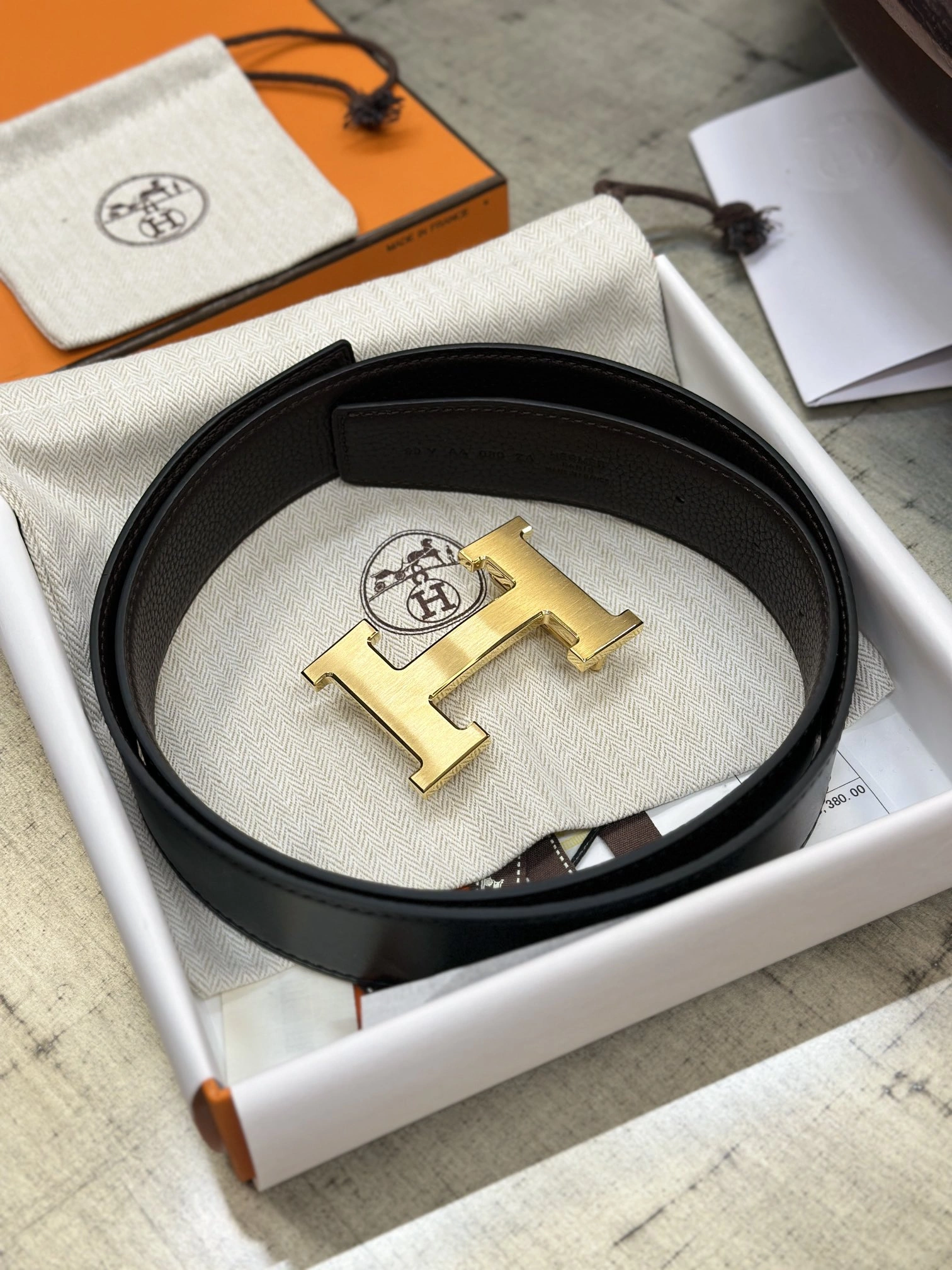 Hermes Mens Leather Belts Width 38mm 203