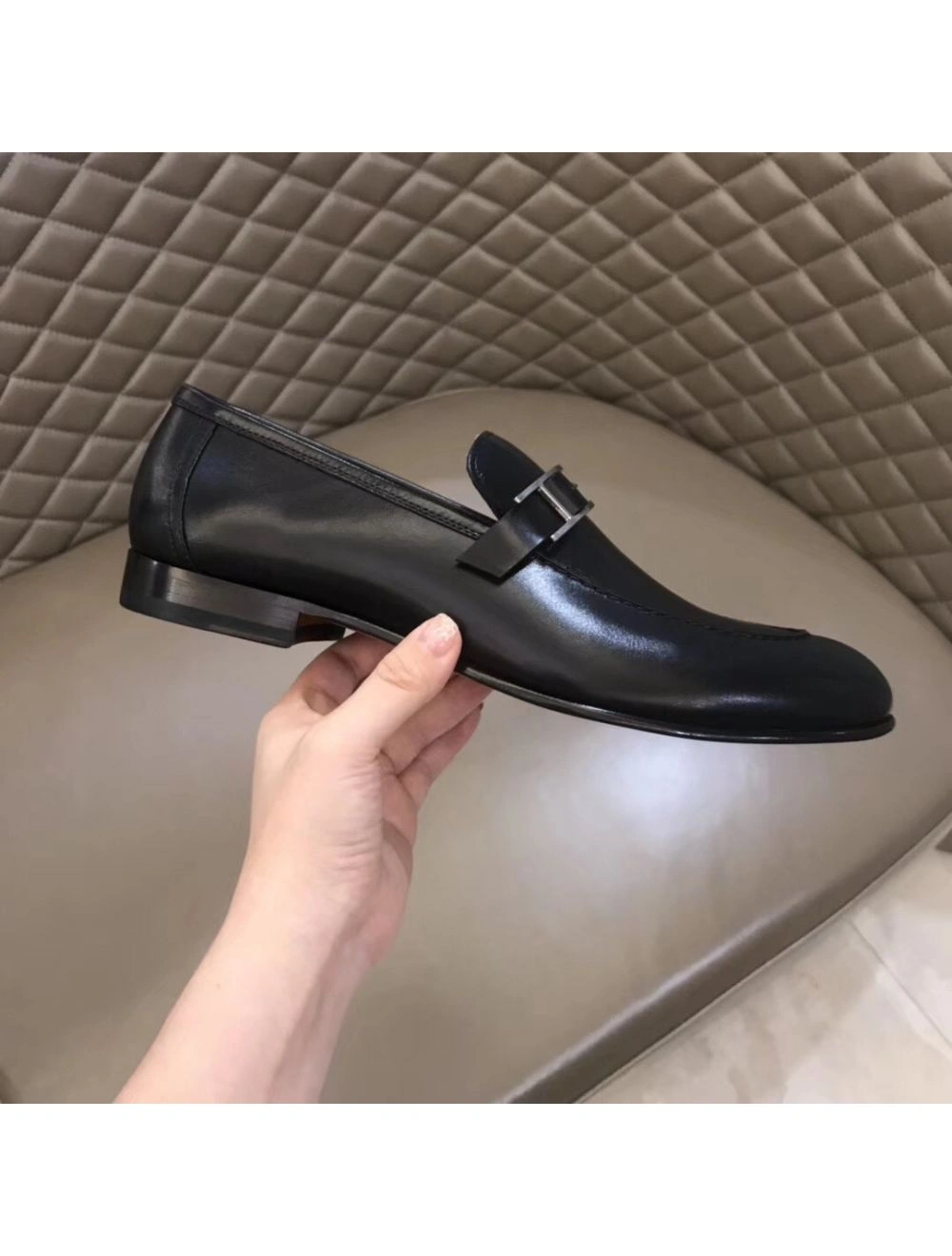 Hermes Men’s Monterey Loafers In Black Calfskin