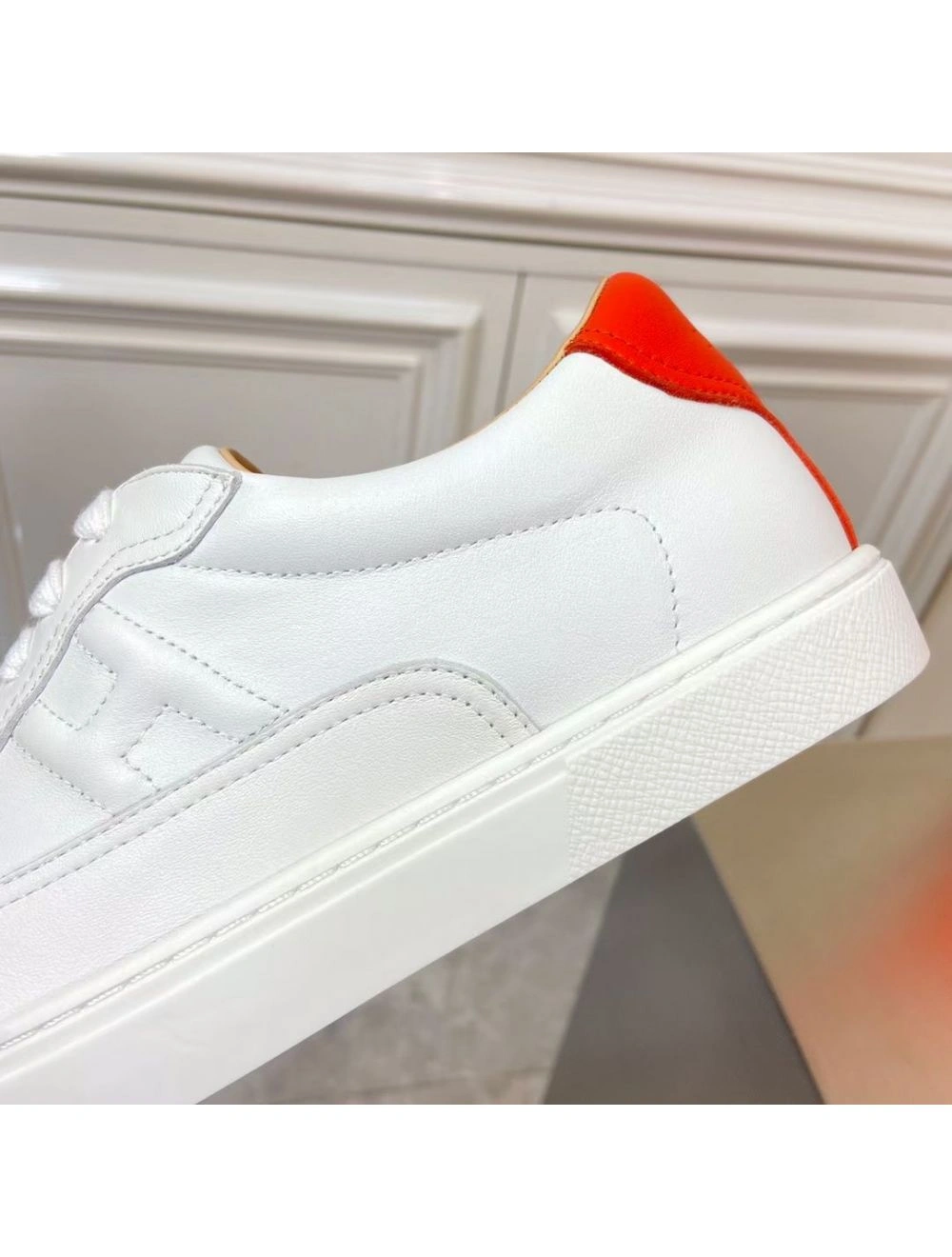 Hermes Men’s Quicker Sneakers In White Calfskin