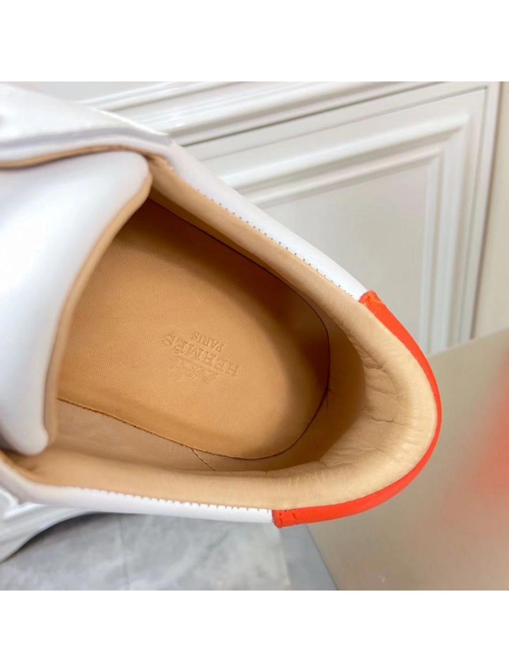 Hermes Men’s Quicker Sneakers In White Calfskin