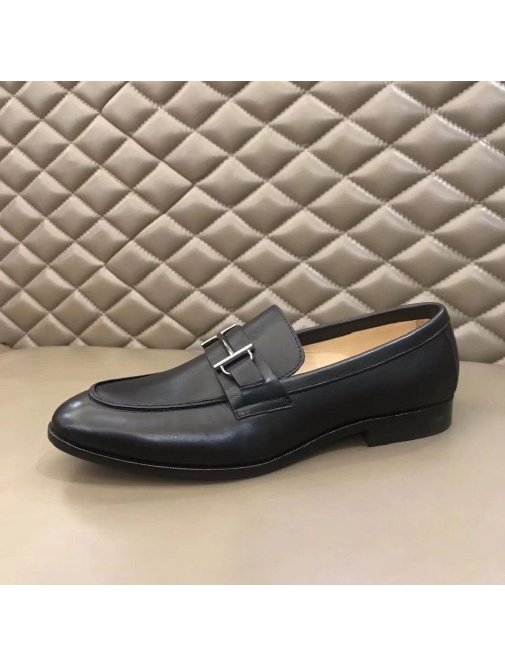 Hermes Men’s Sydney Loafers In Black Calfskin