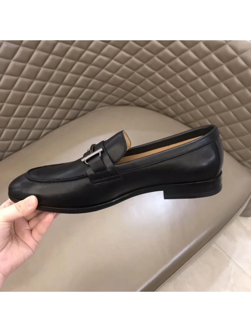 Hermes Men’s Sydney Loafers In Black Calfskin