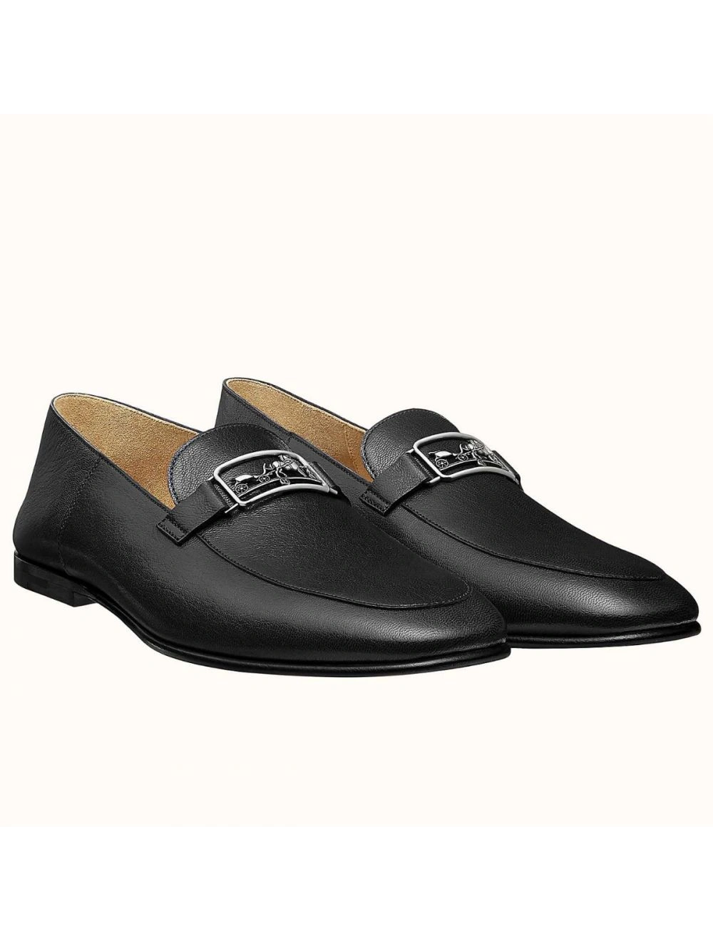 Hermes Men’s Tenor Loafers In Black Calfskin