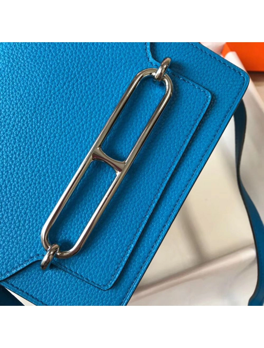 Hermes Mini Sac Roulis 18cm Bag In Blue Hydra Evercolor Calfskin
