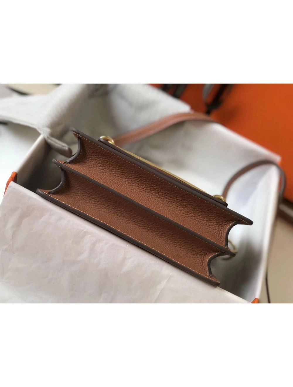 Hermes Mini Sac Roulis 18cm Bag In Brown Evercolor Calfskin