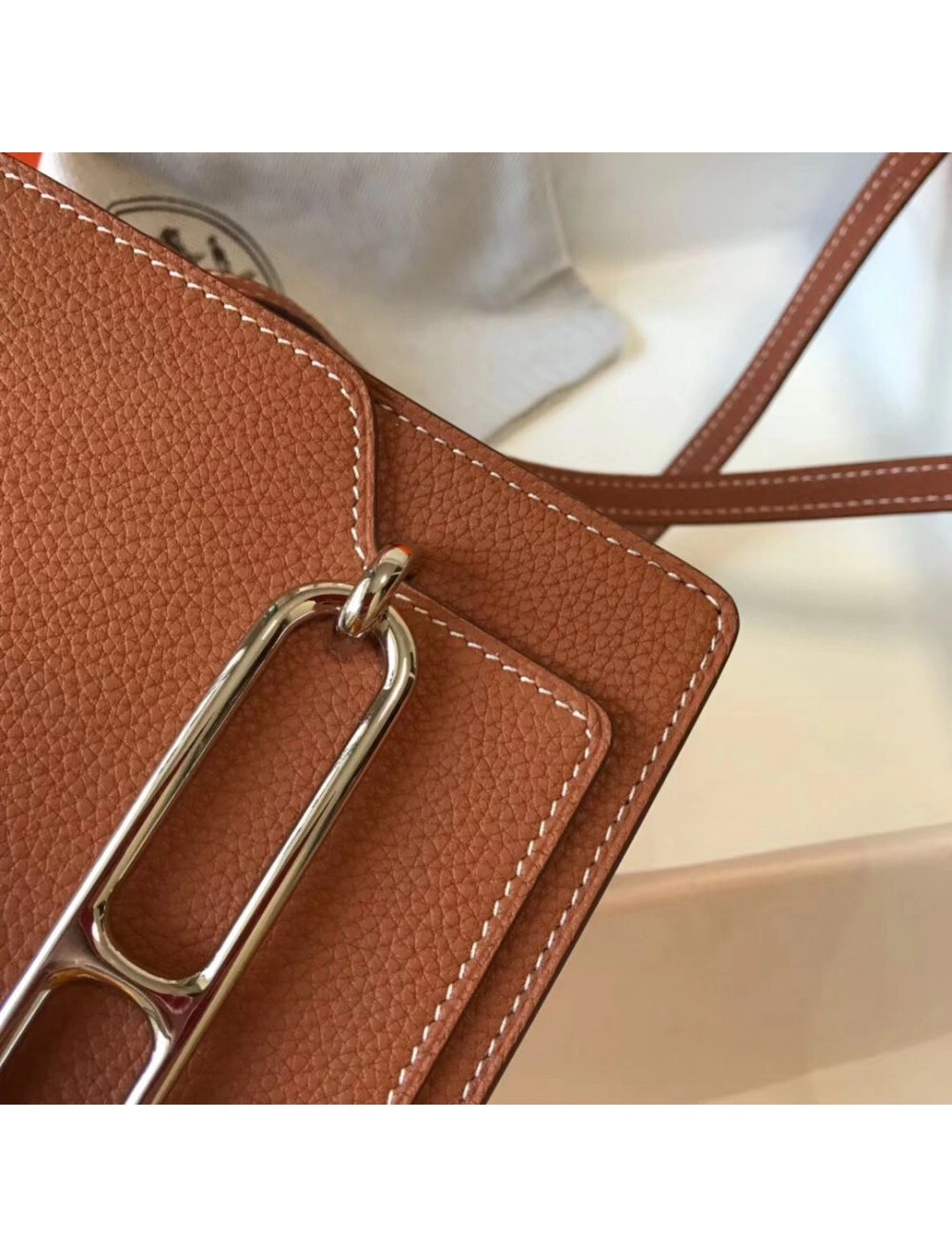 Hermes Mini Sac Roulis 18cm Bag In Brown Evercolor Calfskin