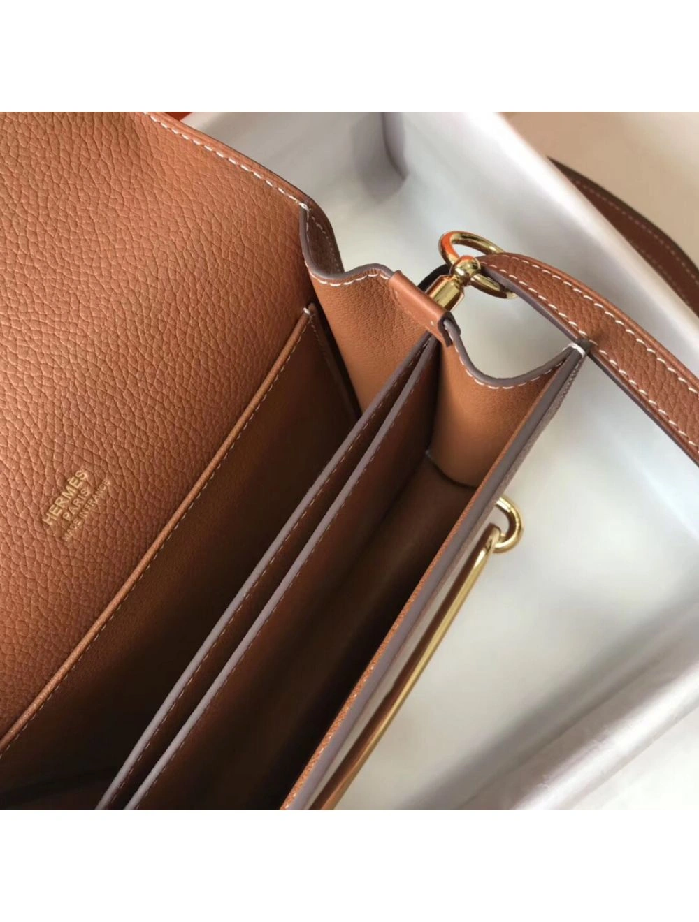 Hermes Mini Sac Roulis 18cm Bag In Brown Evercolor Calfskin