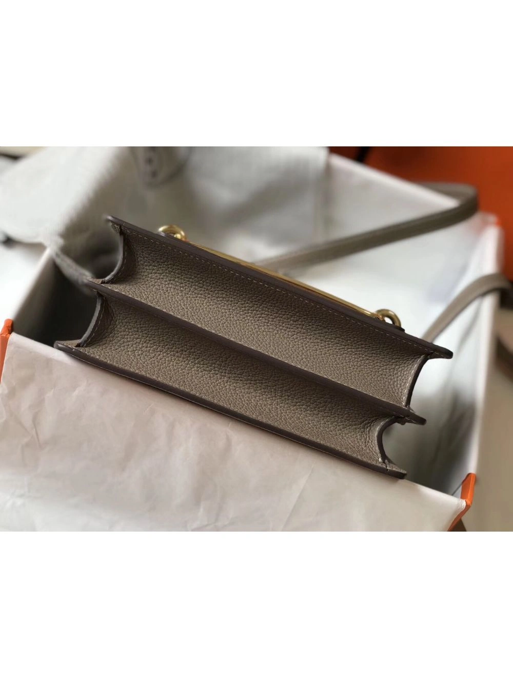 Hermes Mini Sac Roulis 18cm Bag In Grey Evercolor Calfskin