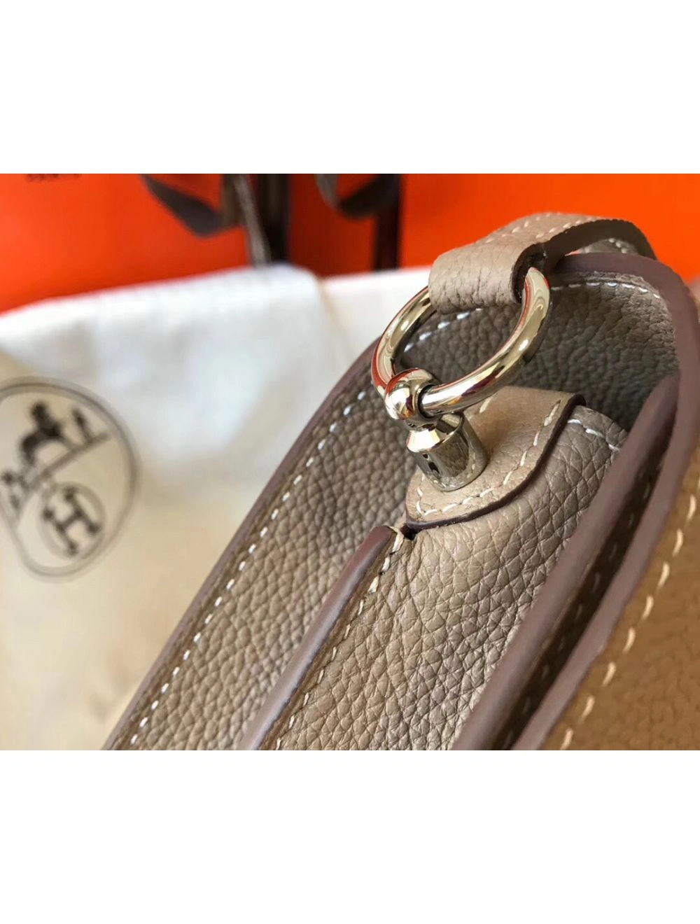 Hermes Mini Sac Roulis 18cm Bag In Grey Evercolor Calfskin