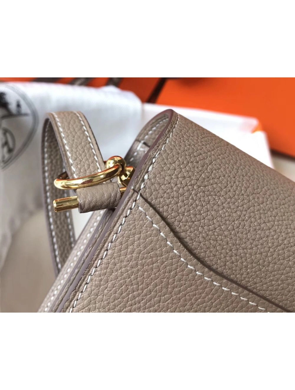 Hermes Mini Sac Roulis 18cm Bag In Grey Evercolor Calfskin