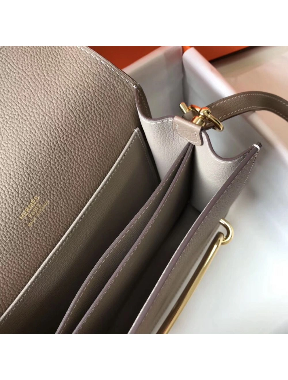 Hermes Mini Sac Roulis 18cm Bag In Grey Evercolor Calfskin