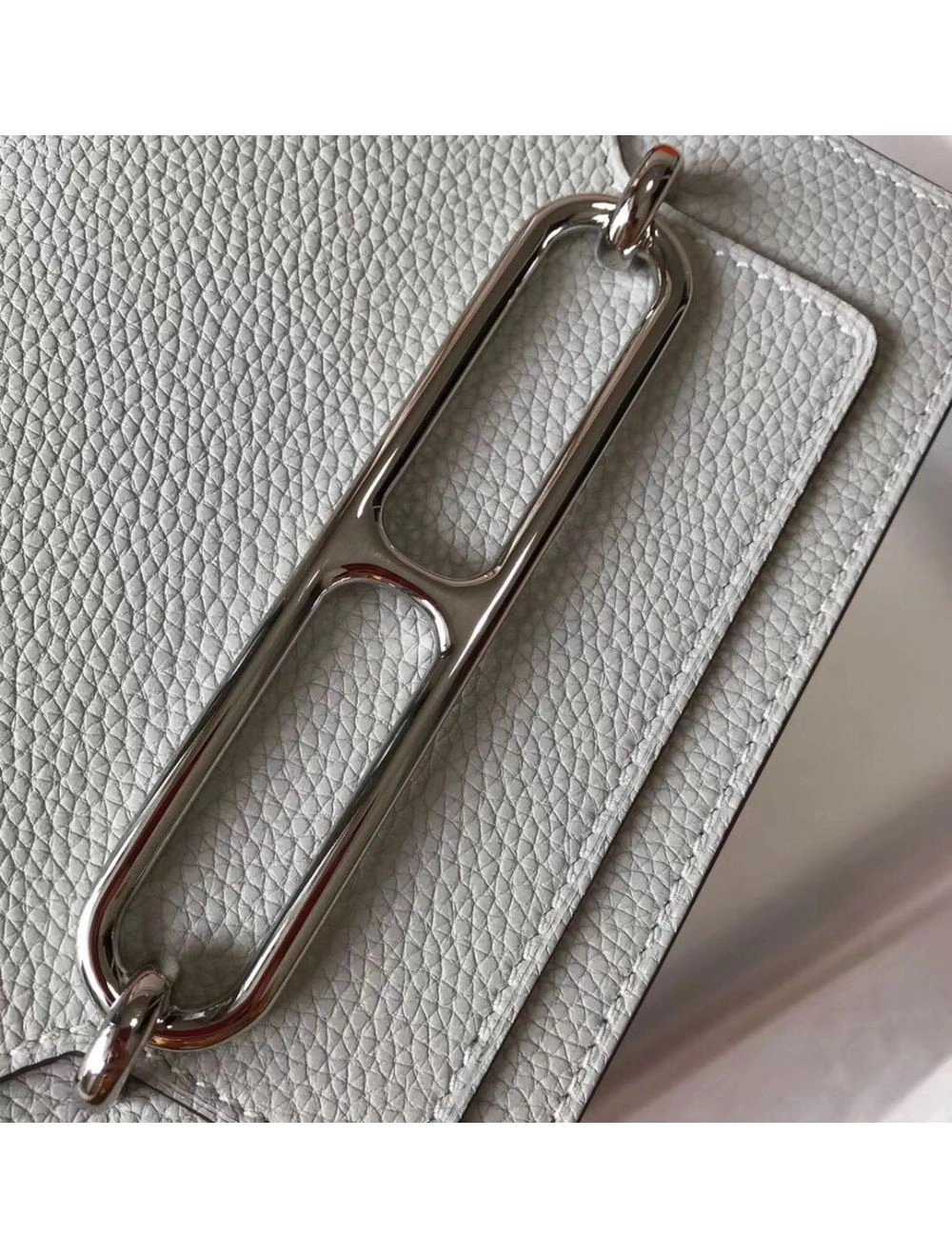 Hermes Mini Sac Roulis 18cm Bag In Pearl Grey Evercolor Calfskin