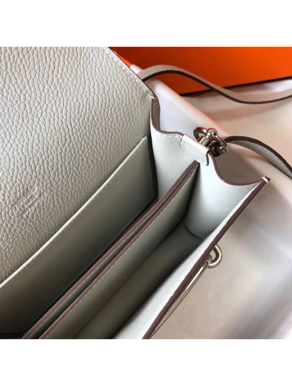 Hermes Mini Sac Roulis 18cm Bag In Pearl Grey Evercolor Calfskin