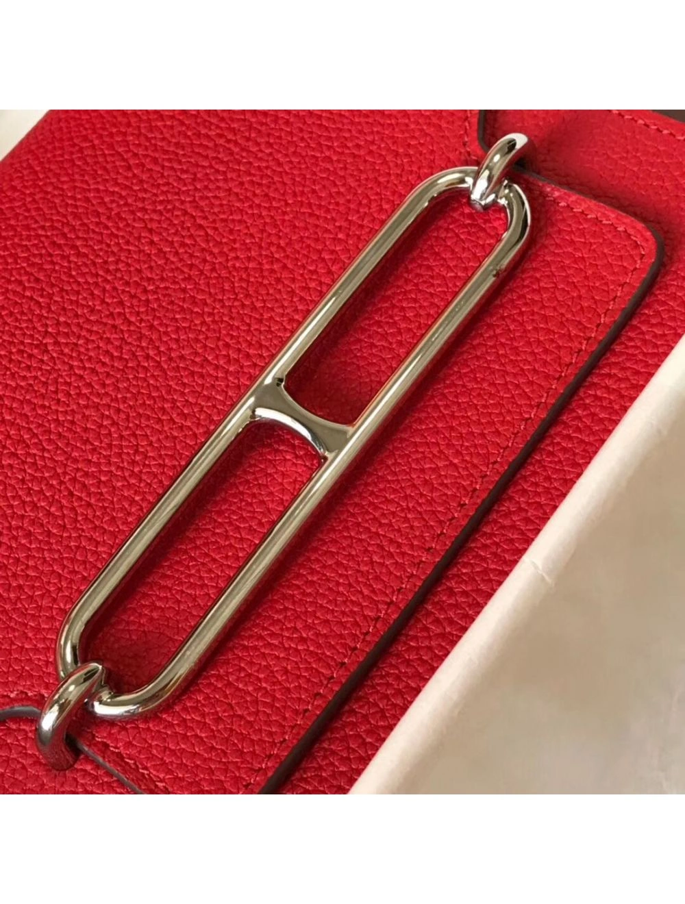 Hermes Mini Sac Roulis 18cm Bag In Red Evercolor Calfskin