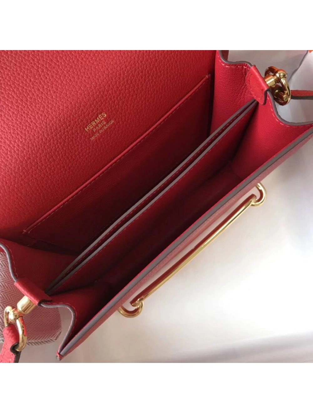 Hermes Mini Sac Roulis 18cm Bag In Red Evercolor Calfskin