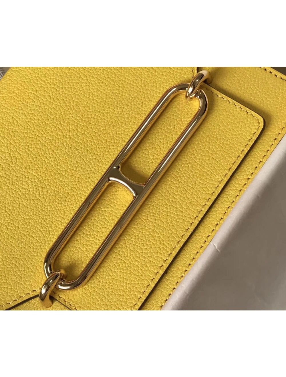 Hermes Mini Sac Roulis 18cm Bag In Yellow Evercolor Calfskin