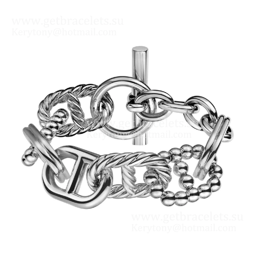 Hermes New Chaine D’Ancre Bracelet in Sterling Silver Nice Price