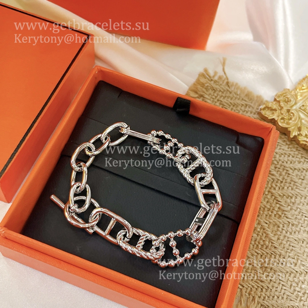 Hermes New Chaine D’Ancre Bracelet in Sterling Silver Nice Price