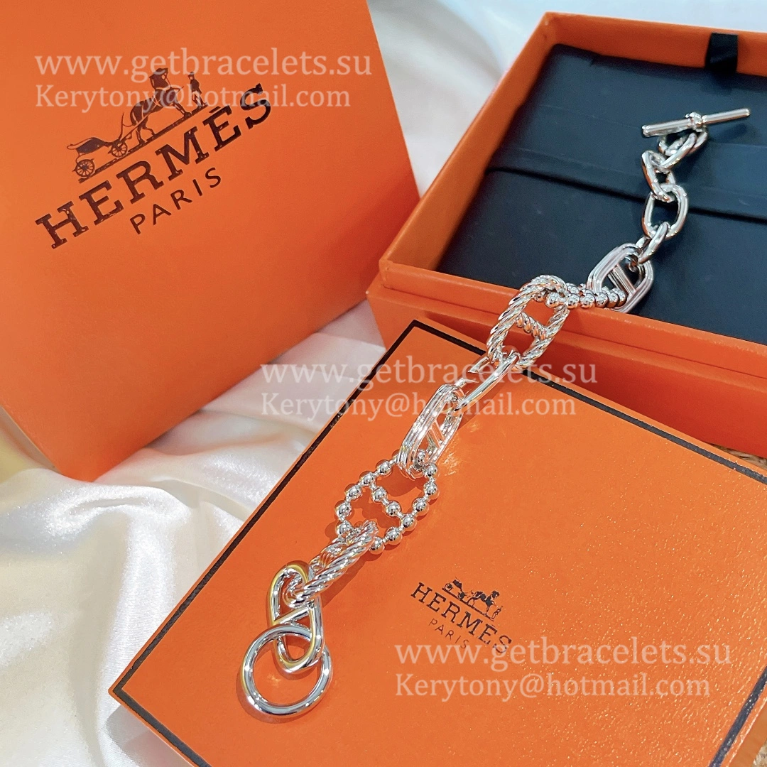Hermes New Chaine D’Ancre Bracelet in Sterling Silver Nice Price