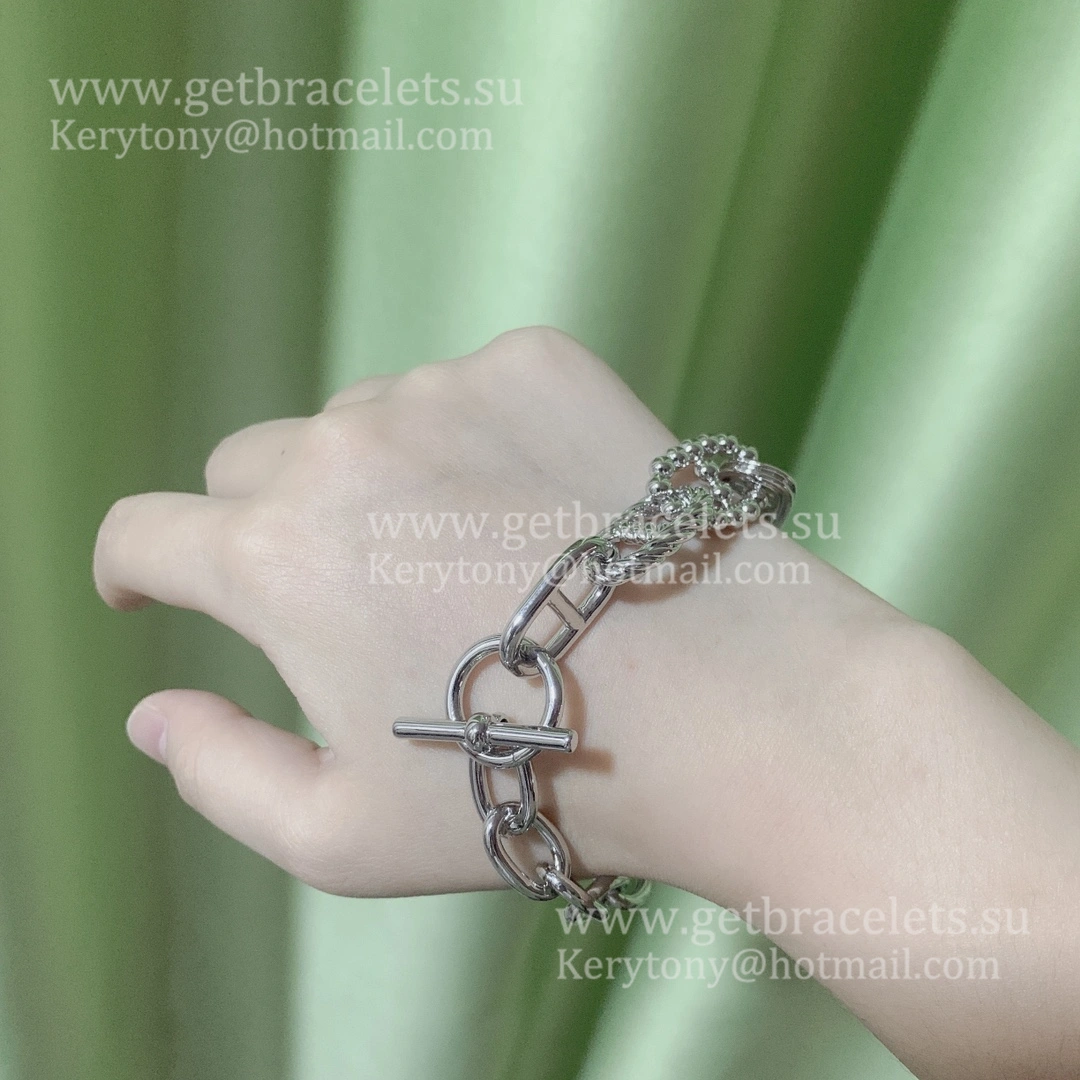 Hermes New Chaine D’Ancre Bracelet in Sterling Silver Nice Price